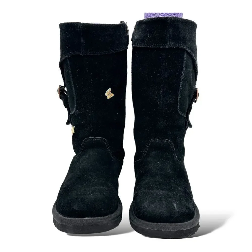 Ugg Tall boots with side pockets and buckles black suede size 6‎ EU 35